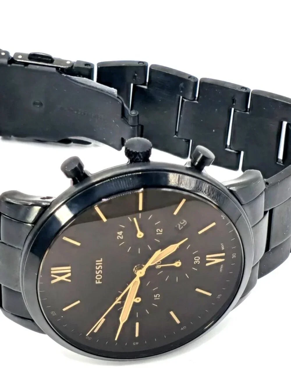 Fossil Neutra FS5525 Men's Black Chronograph Steel Watch 44mm